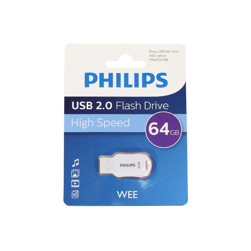 PHILIPS - Pendrive Philips Wee 64GB USB 2.0 Compacto - SC