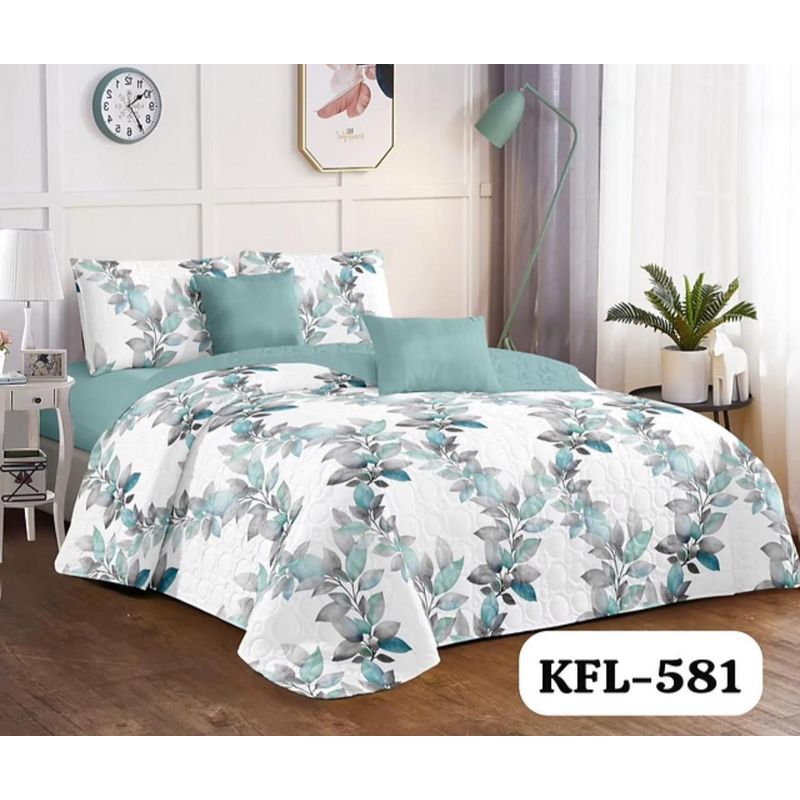 GENERICO - Quilt de Verano 2 Plazas Blanco Floral KFL581