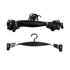 GENERICO - Pack 30 Colgadores de Negro con Pinzas Plasticos Gms