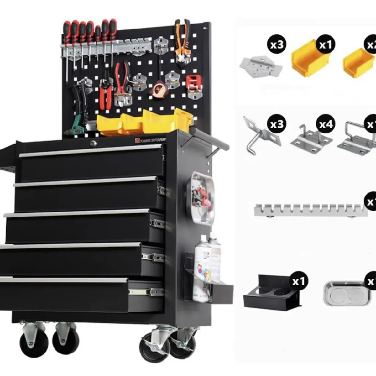 HOMER DESIGN - Carro Gabinete Para Herramientas Con Repisa Y Organizacion