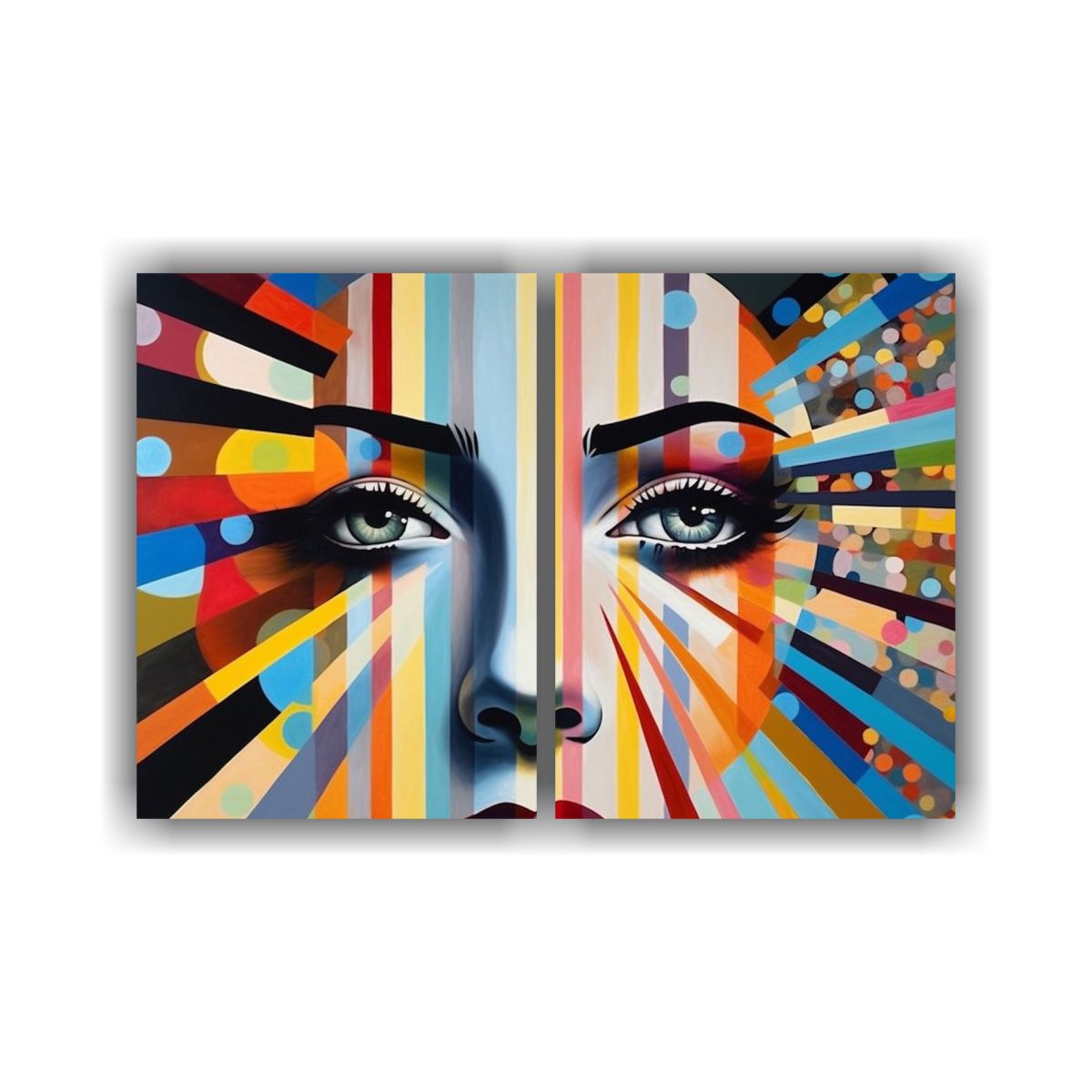GENERICO - Diseño Geométrico Pintura Pequeña Armoniosa En 100x75 Cm