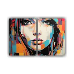 GENERICO - Cuadros Decorativos Abstractos Intensos Chica Pop 100x65 Cm