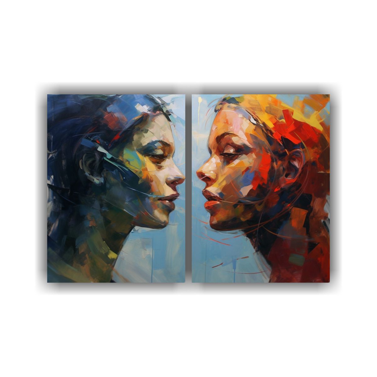 GENERICO - Diptico Tonos Armonia Como Pintura Moderna 100x65 Cm