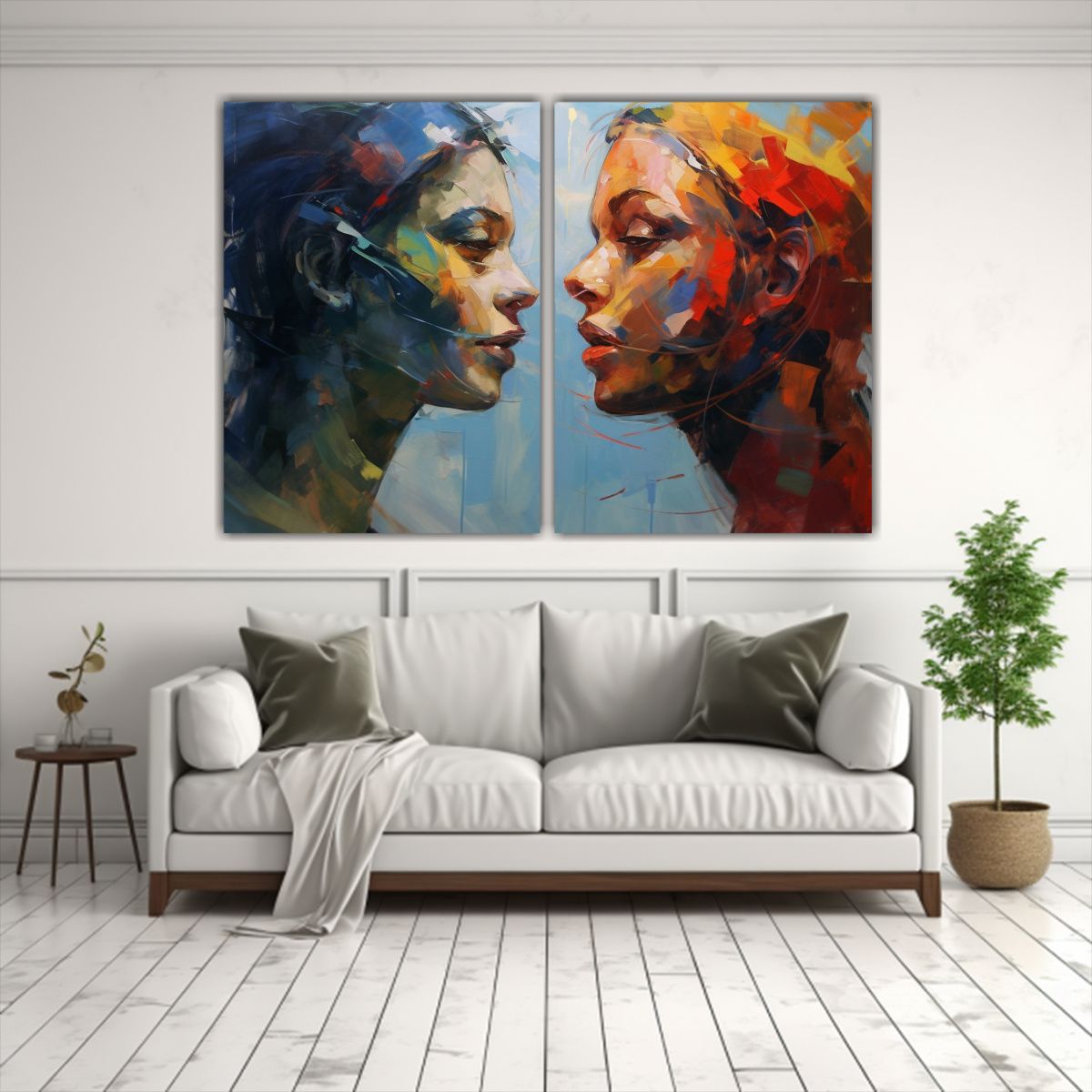 GENERICO - Diptico Tonos Armonia Como Pintura Moderna 100x65 Cm