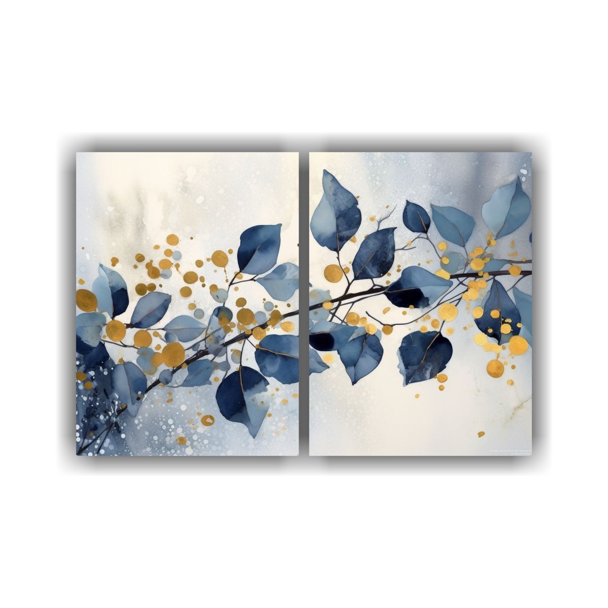 GENERICO - Pintura Acuarela Hojas Colores Suaves Conjunto 2 100x75 Cm