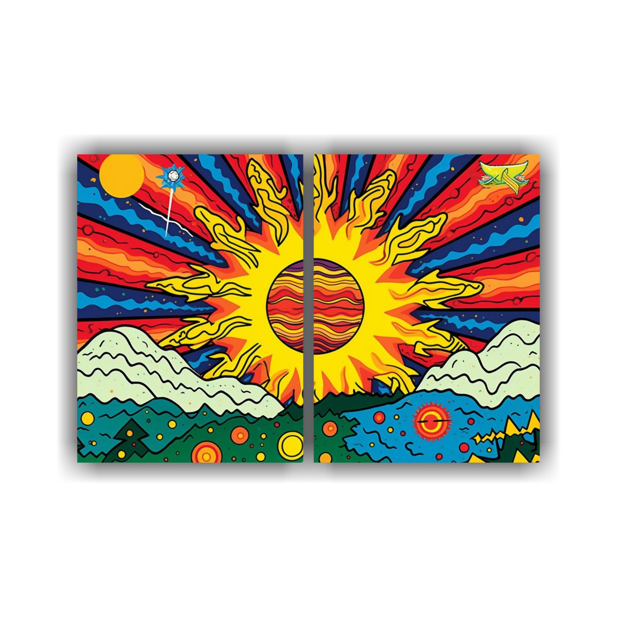 GENERICO - Cuadro Decorativo Planetario Con Estrella En 100x75 Cm