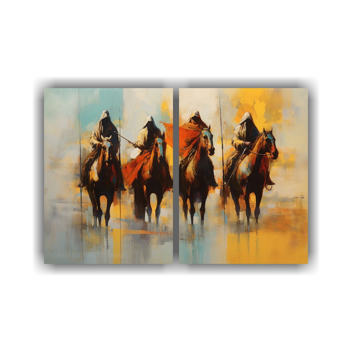 GENERICO - Pinturas De Decoración Jinetes Bereberes Con 100x75 Cm