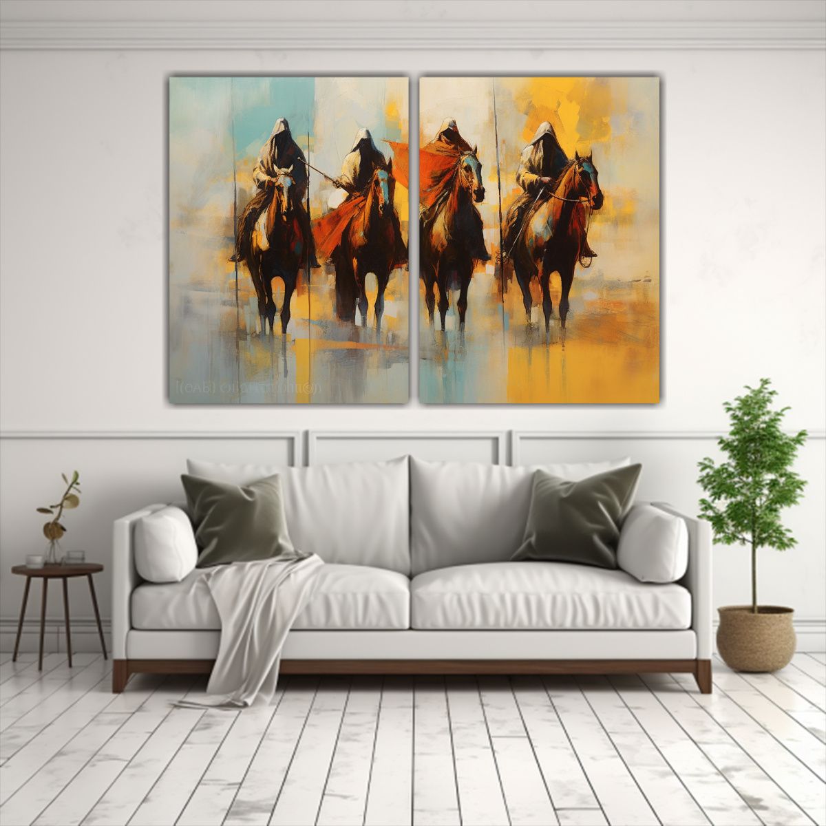 GENERICO - Pinturas De Decoración Jinetes Bereberes Con 100x75 Cm