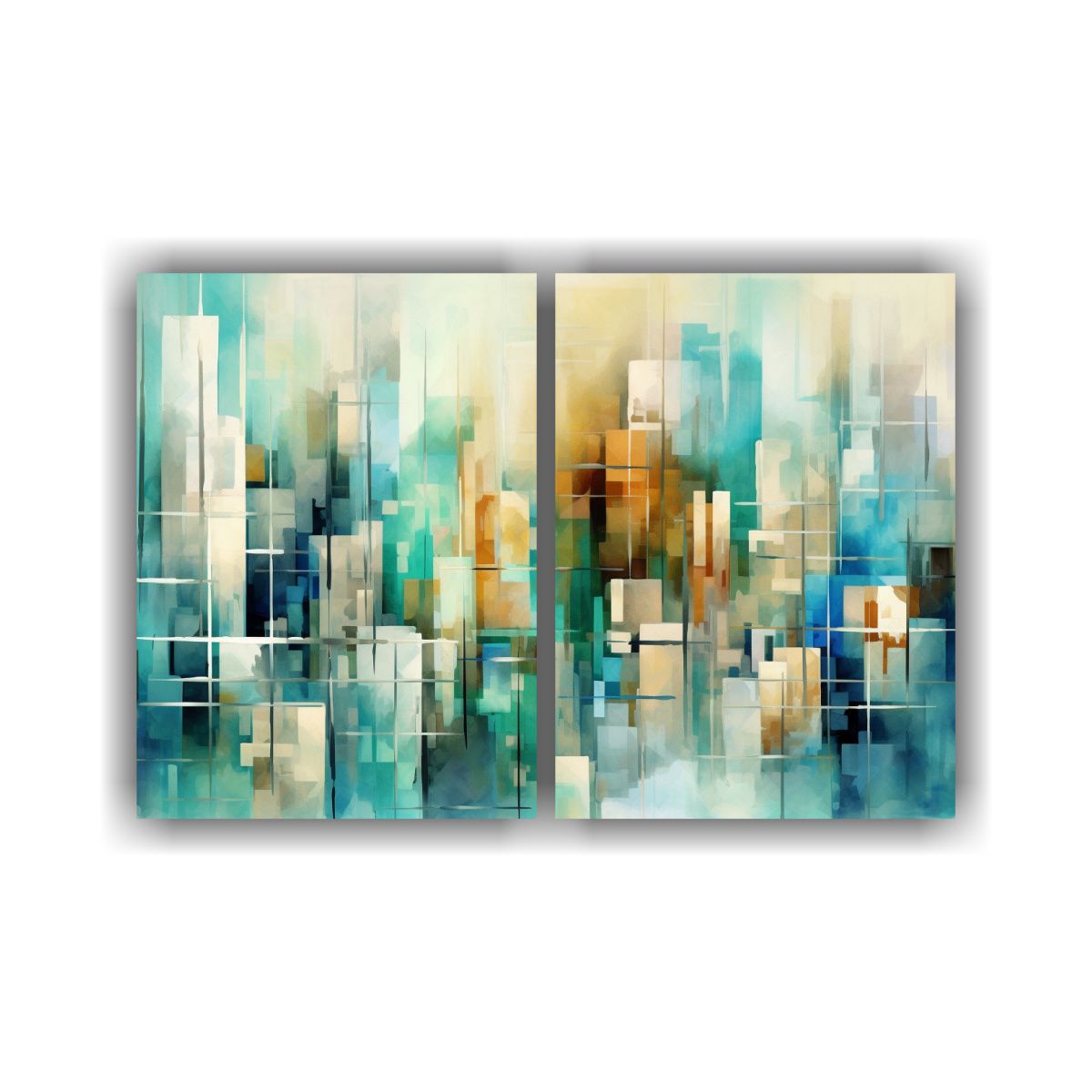 GENERICO - Pintura Abstracta Horizontal Moderna Ciudad 100x75 Cm