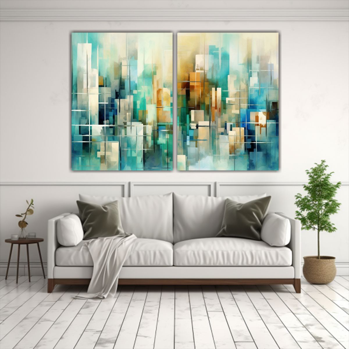 GENERICO - Pintura Abstracta Horizontal Moderna Ciudad 100x75 Cm