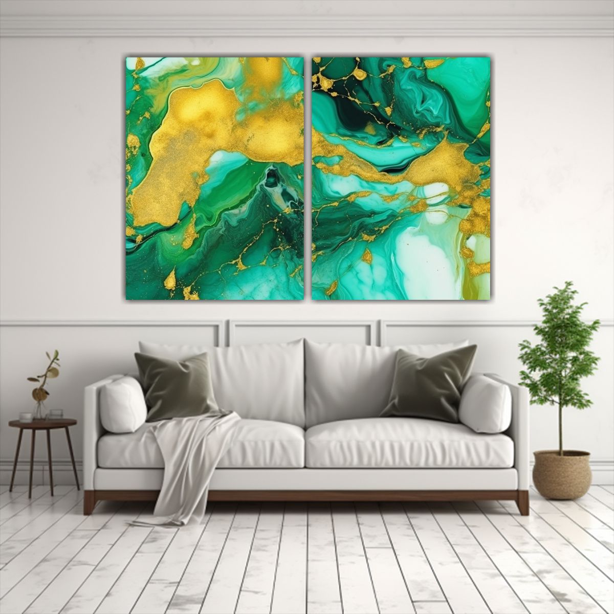 GENERICO - Fondo Acuarela Verde Pintado Con Pincel 100x75 Cm