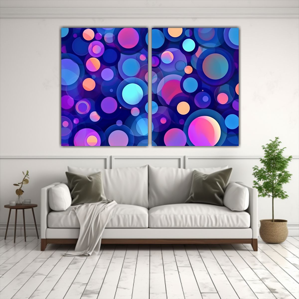 GENERICO - Lienzos Estilo Galería Abstracto Púrpura Y Azul 100x65 Cm