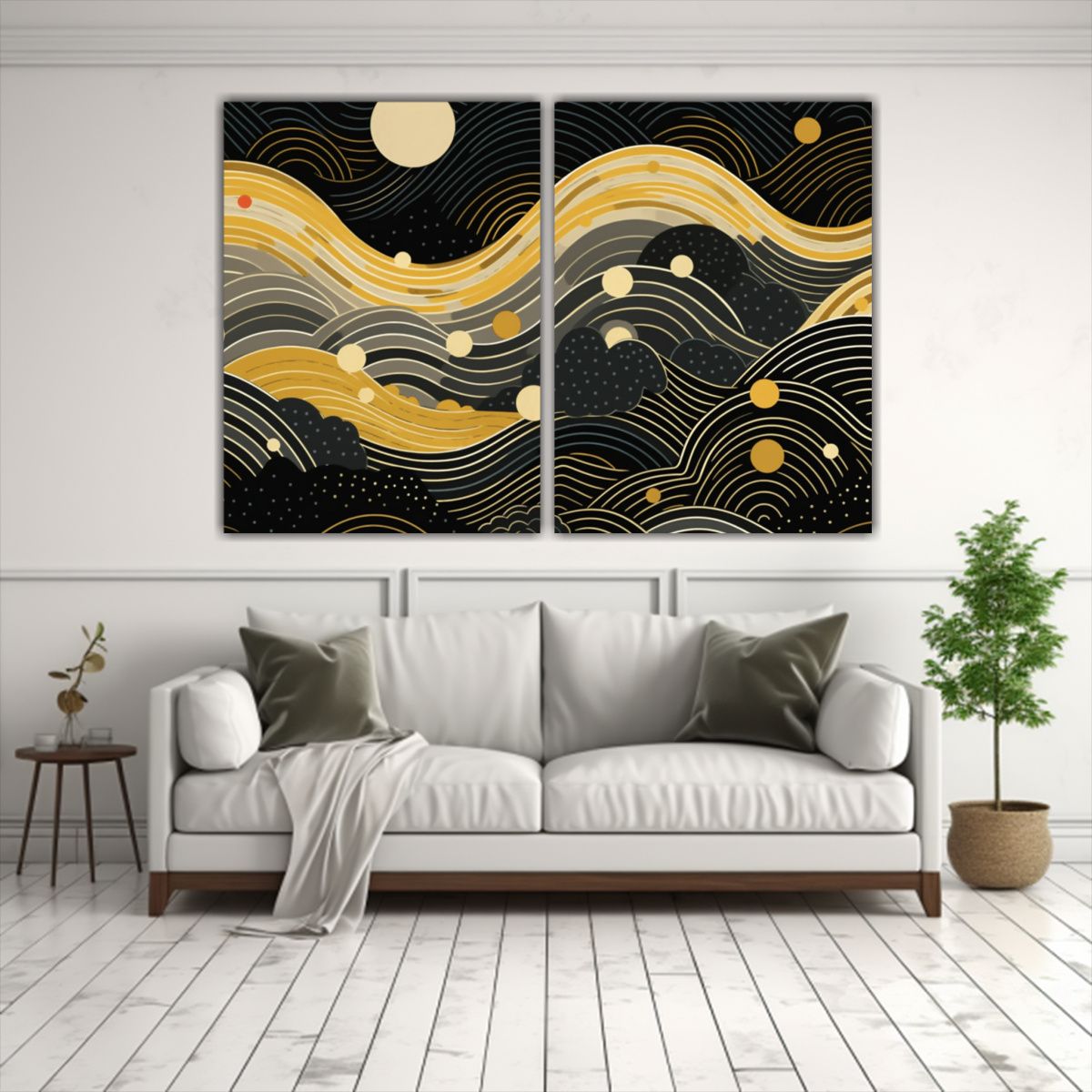 GENERICO - Cuadros Decorativos Con Patrón De Moiré 100x75 Cm