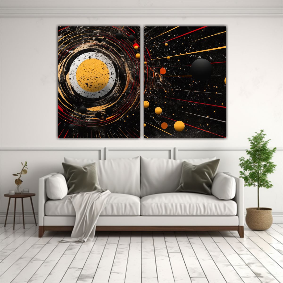 GENERICO - Cuadro Decorativo Vórtice Circular Con Planeta 100x65 Cm