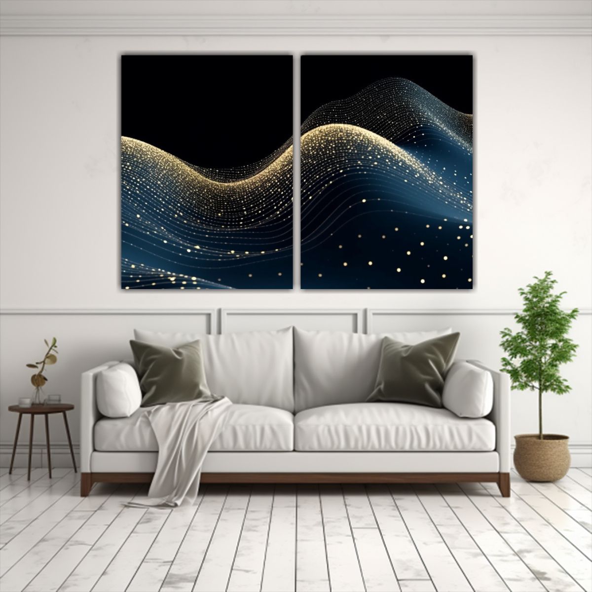 GENERICO - Conjunto De 2 Lienzos Modernos Luminosos Con 100x65 Cm