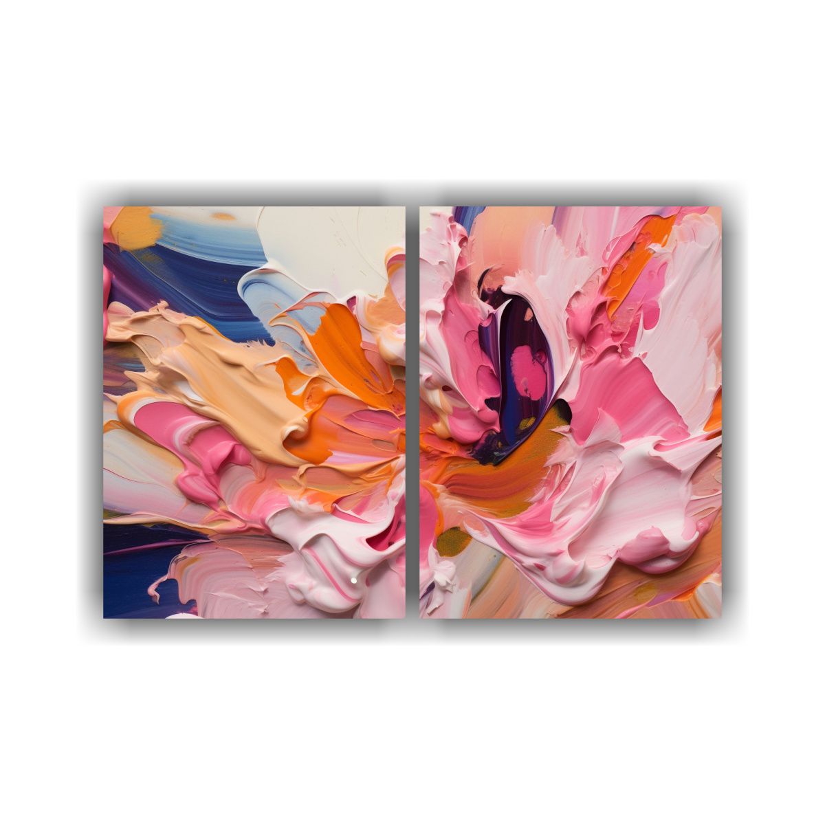 GENERICO - Cuadro Floral En Bastidor Belleza De Dos Telas 100x65 Cm