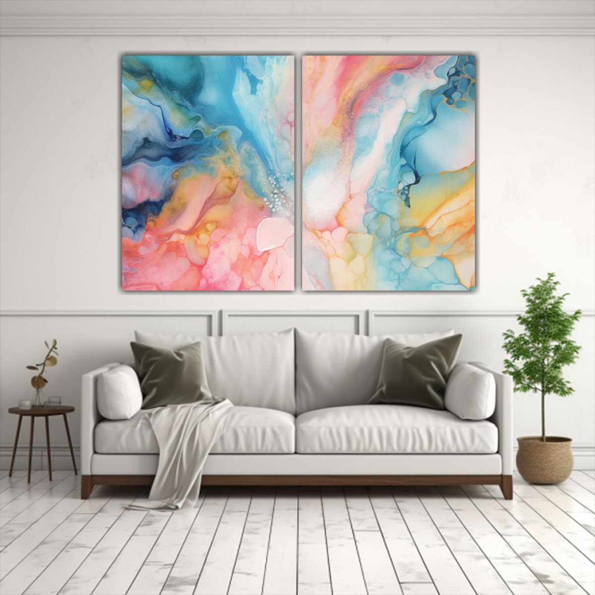 GENERICO - Pinturas De Decoración En Acuarela Y Tinta 100x75 Cm