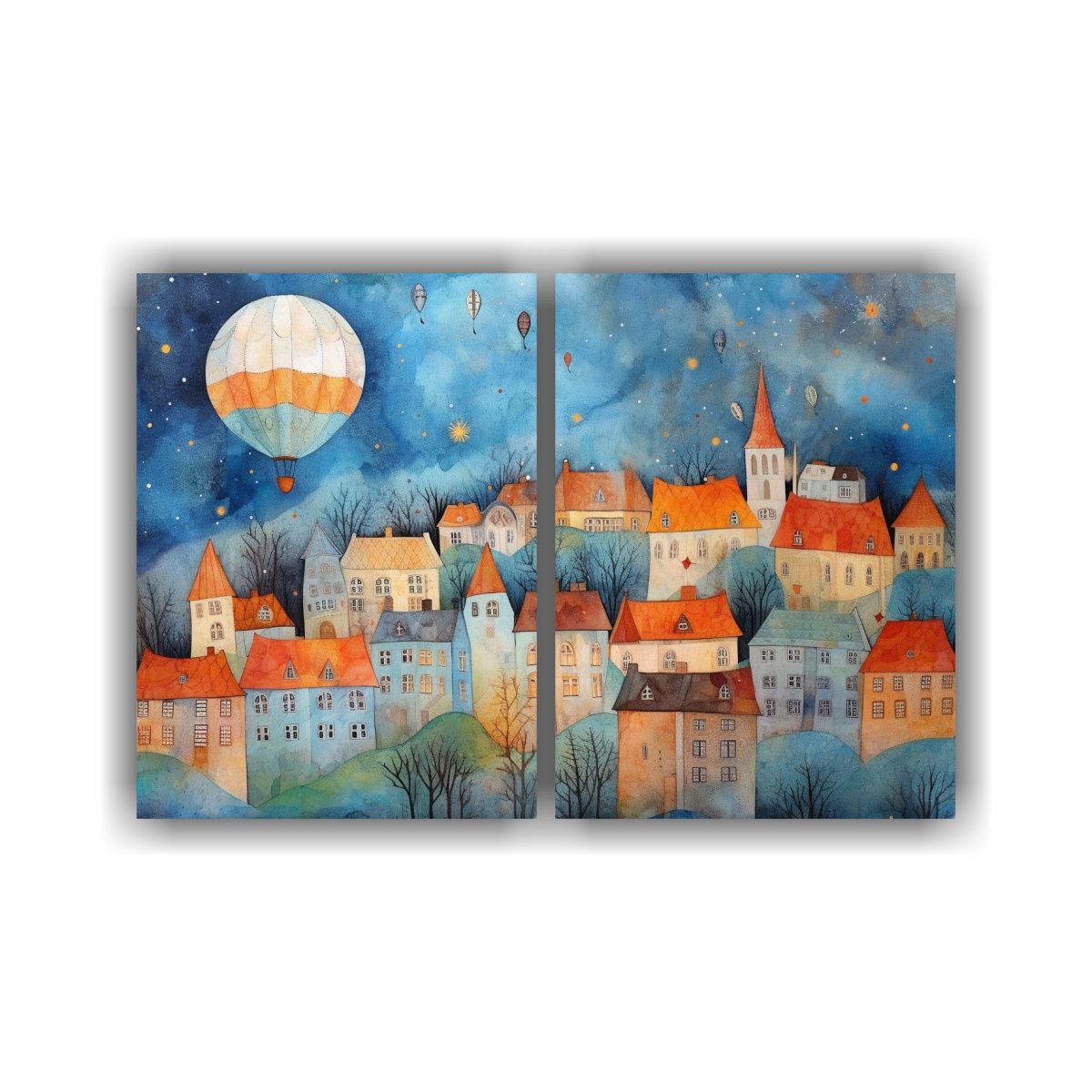 GENERICO - Pintura En Bastidor De Paisaje Urbano Sueco 100x75 Cm