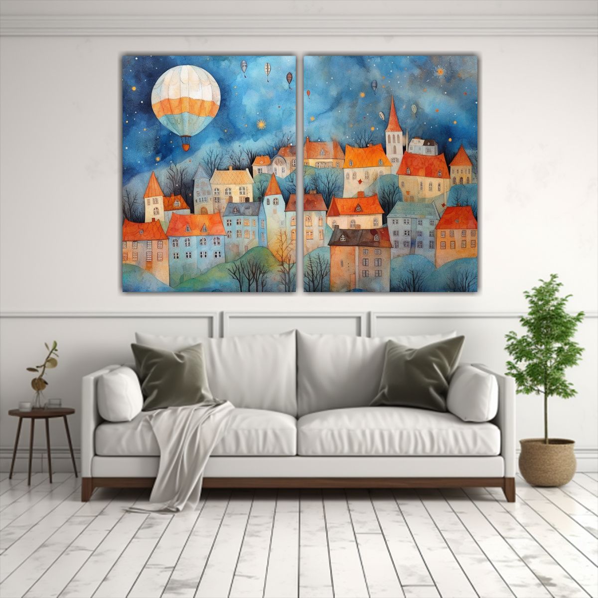 GENERICO - Pintura En Bastidor De Paisaje Urbano Sueco 100x75 Cm