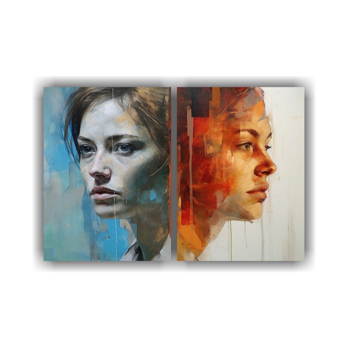 GENERICO - Pintura Mural Retrato Contemporánea Y 100x75 Cm