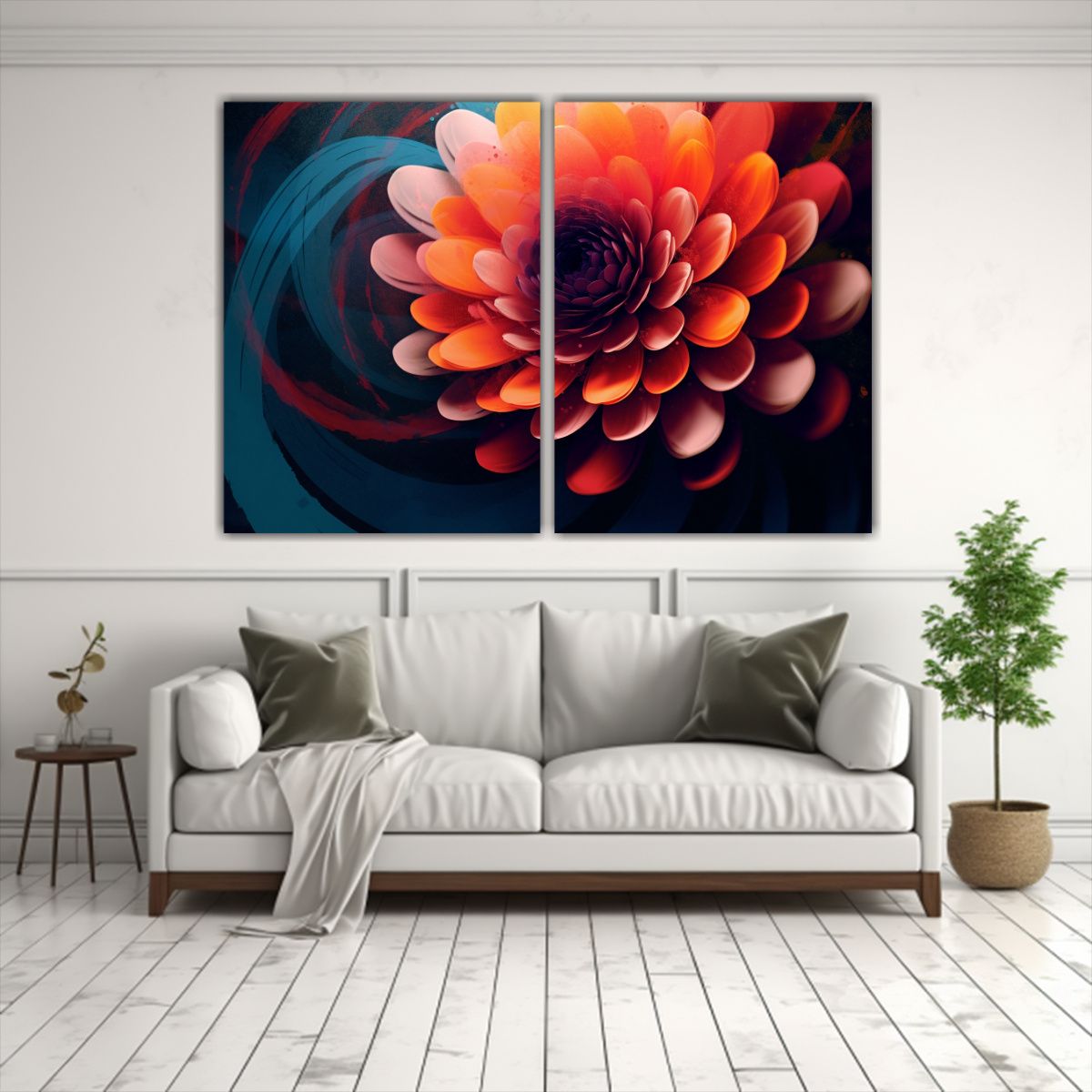 GENERICO - Conjunto De Cuadros En Bastidor Tonos Económicos 100x75 Cm