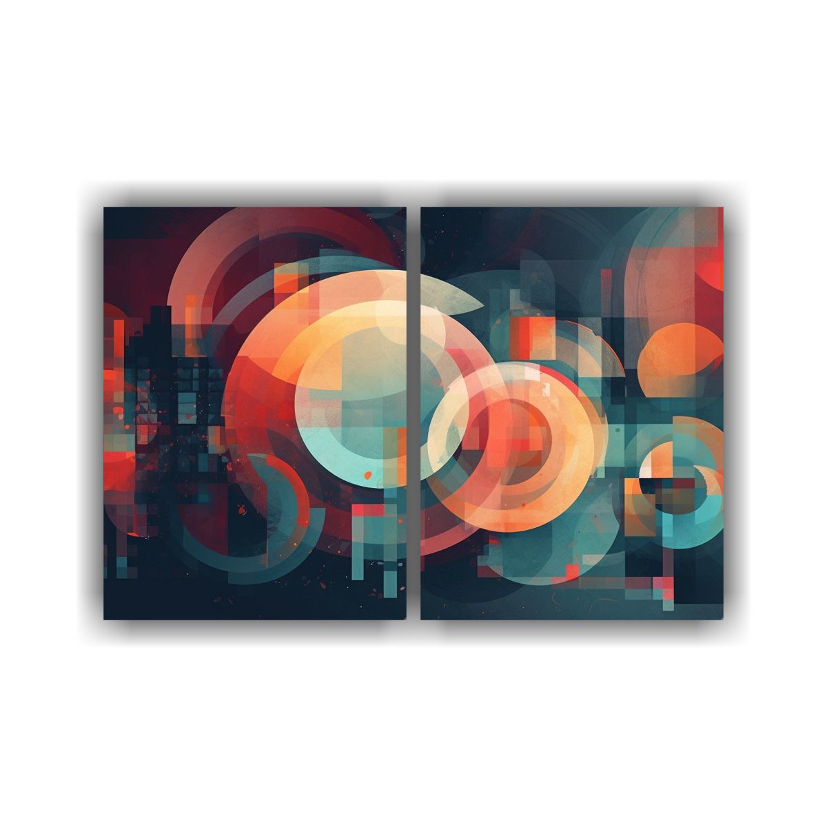 GENERICO - Cuadro Decorativo Geométrico Con Formas Variadas 100x75 Cm