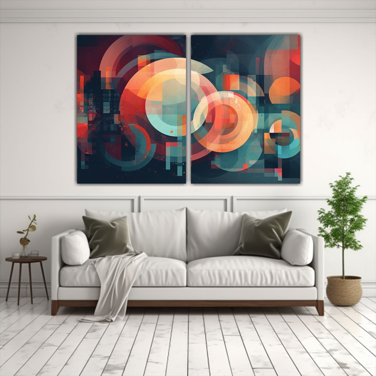 GENERICO - Cuadro Decorativo Geométrico Con Formas Variadas 100x75 Cm