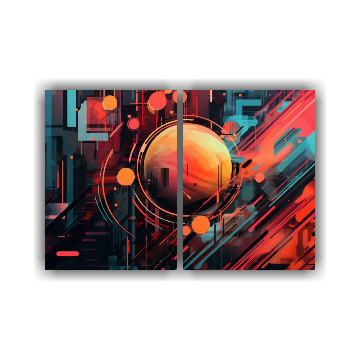 GENERICO - Cuadros Decorativos Abstractos Futuristas 100x75 Cm