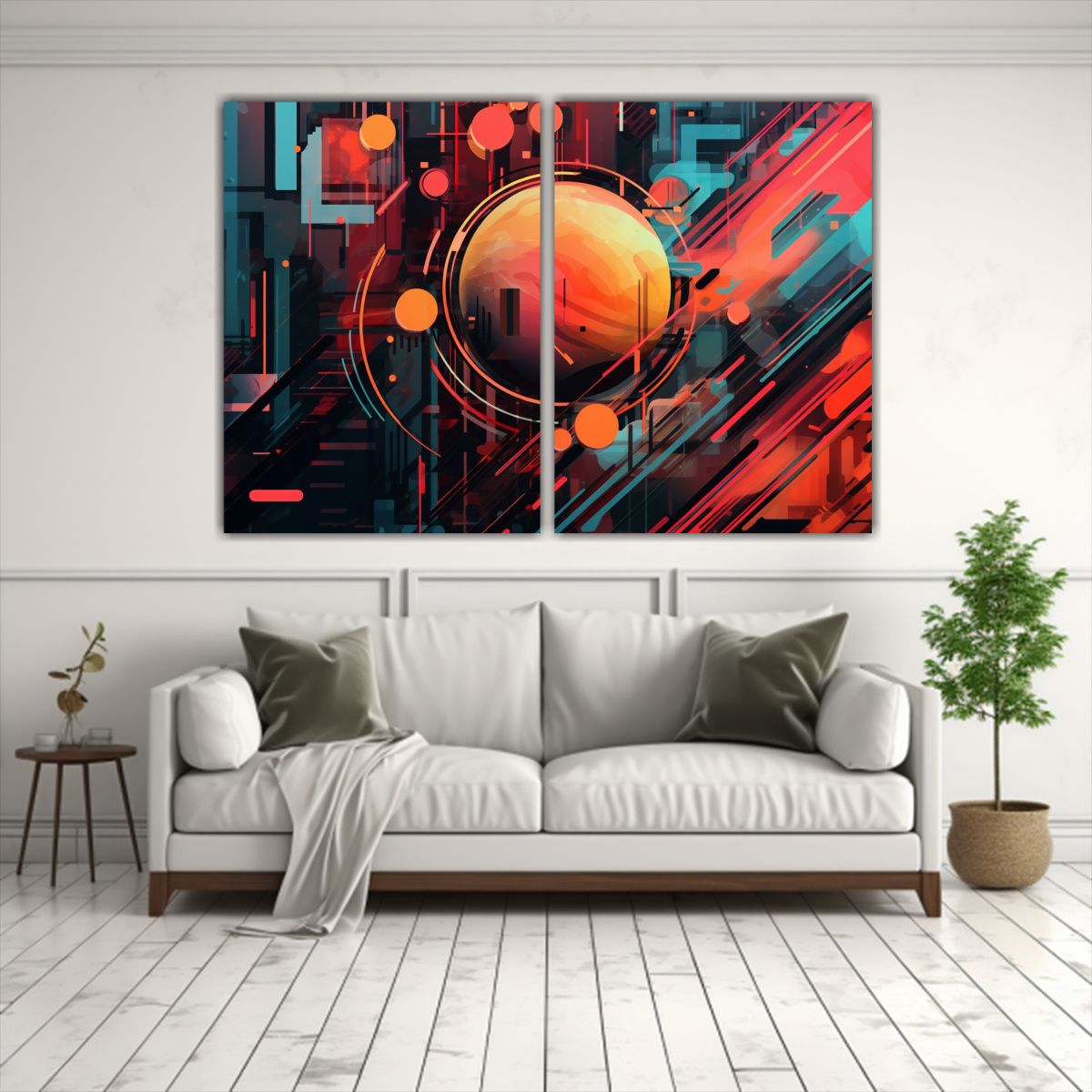 GENERICO - Cuadros Decorativos Abstractos Futuristas 100x75 Cm