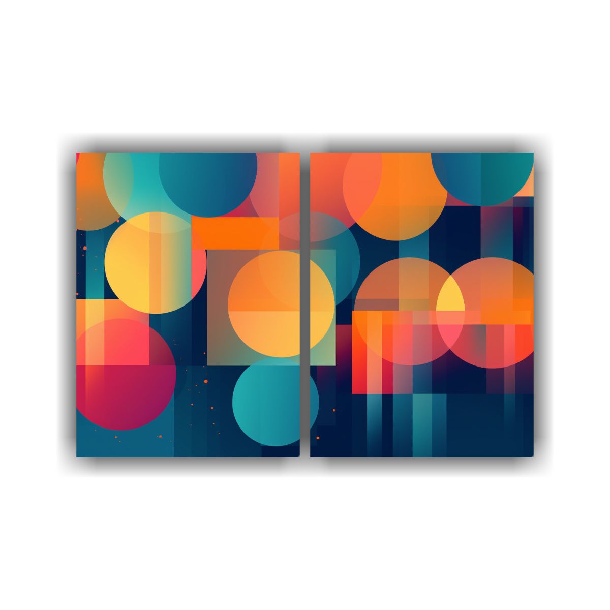 GENERICO - Lienzo Abstracto Creativo Con Formas Geométricas 100x75 Cm