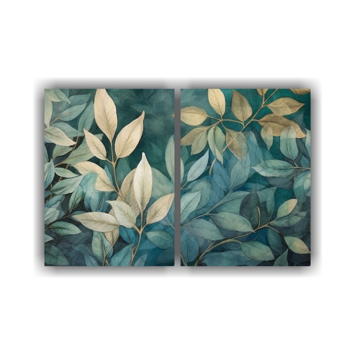 GENERICO - Pinturas Decorativas De Líneas Florales Y Hojas 100x65 Cm