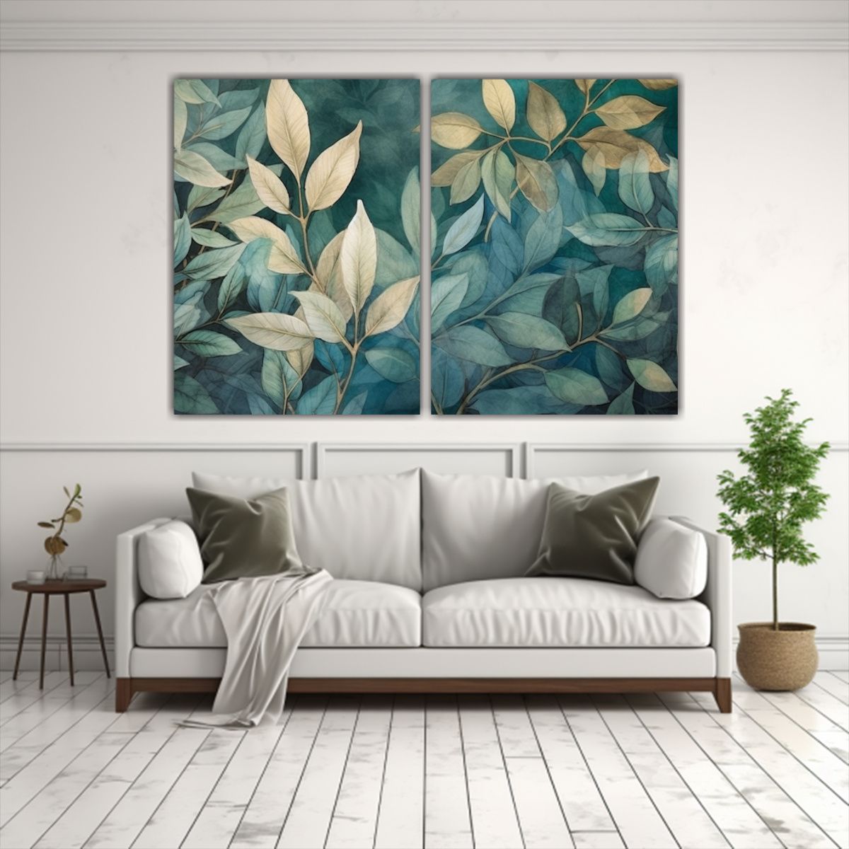 GENERICO - Pinturas Decorativas De Líneas Florales Y Hojas 100x65 Cm