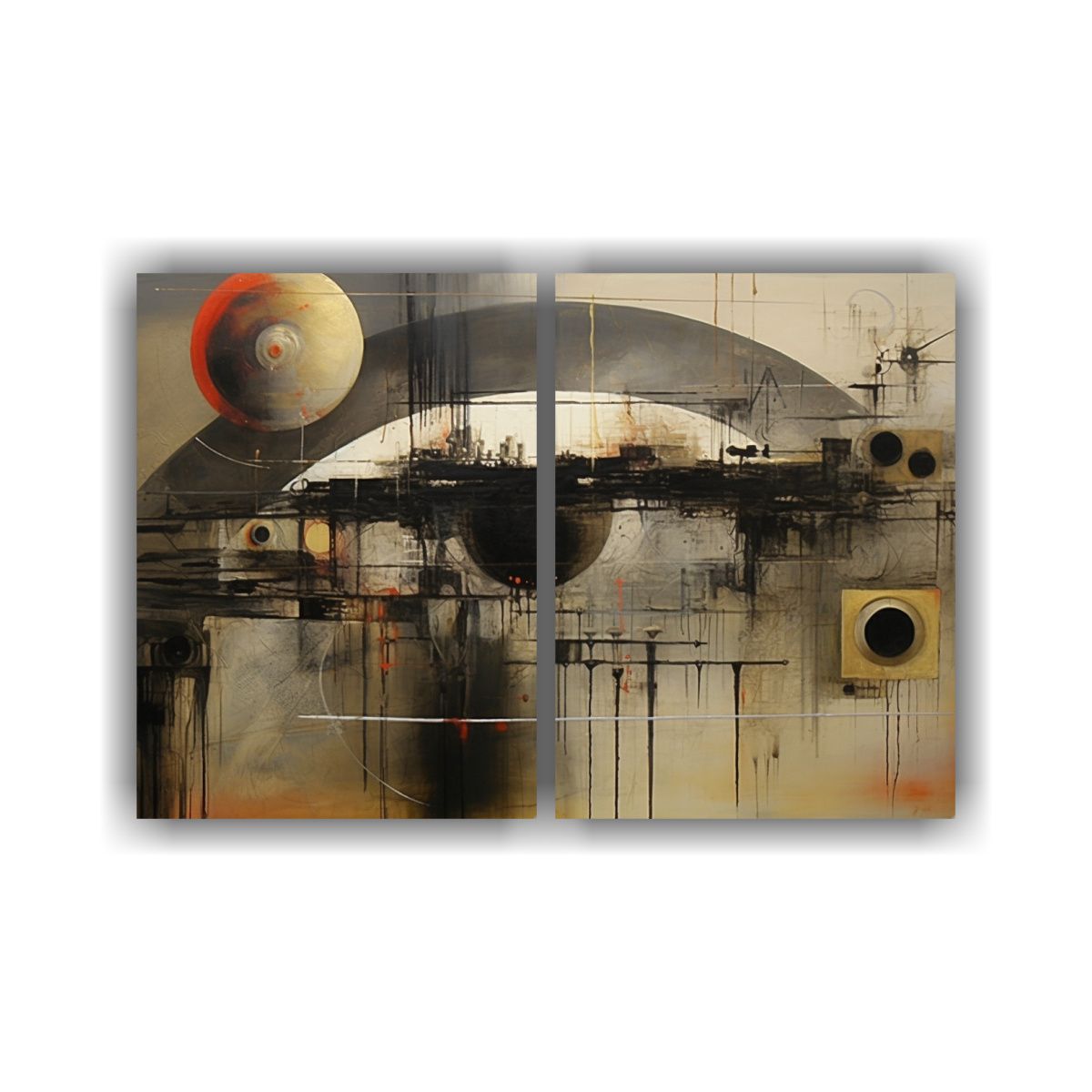 GENERICO - Pintura Abstracta Basada En 1984 De George Orwell 100x65 Cm