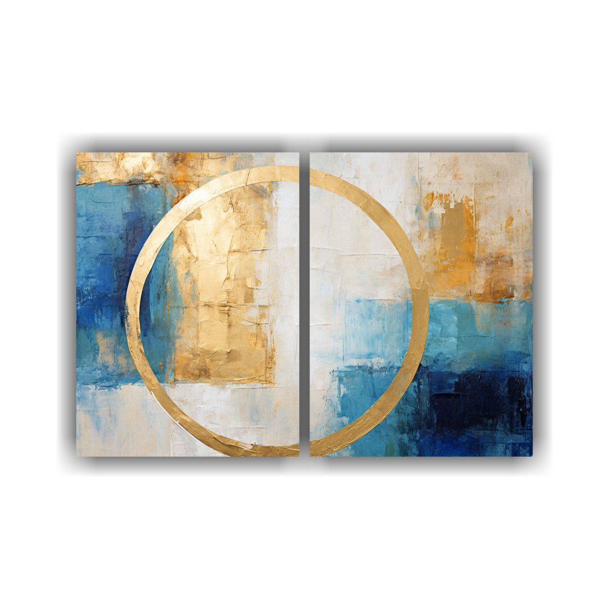 GENERICO - Pinturas Abstractas Modernas De Círculos Azul Y 100x65 Cm