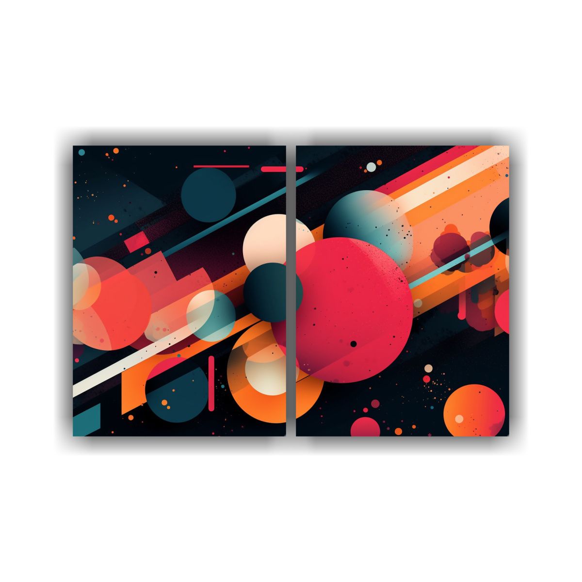 GENERICO - Díptico Abstracto En Lienzo Celebrando La 100x65 Cm