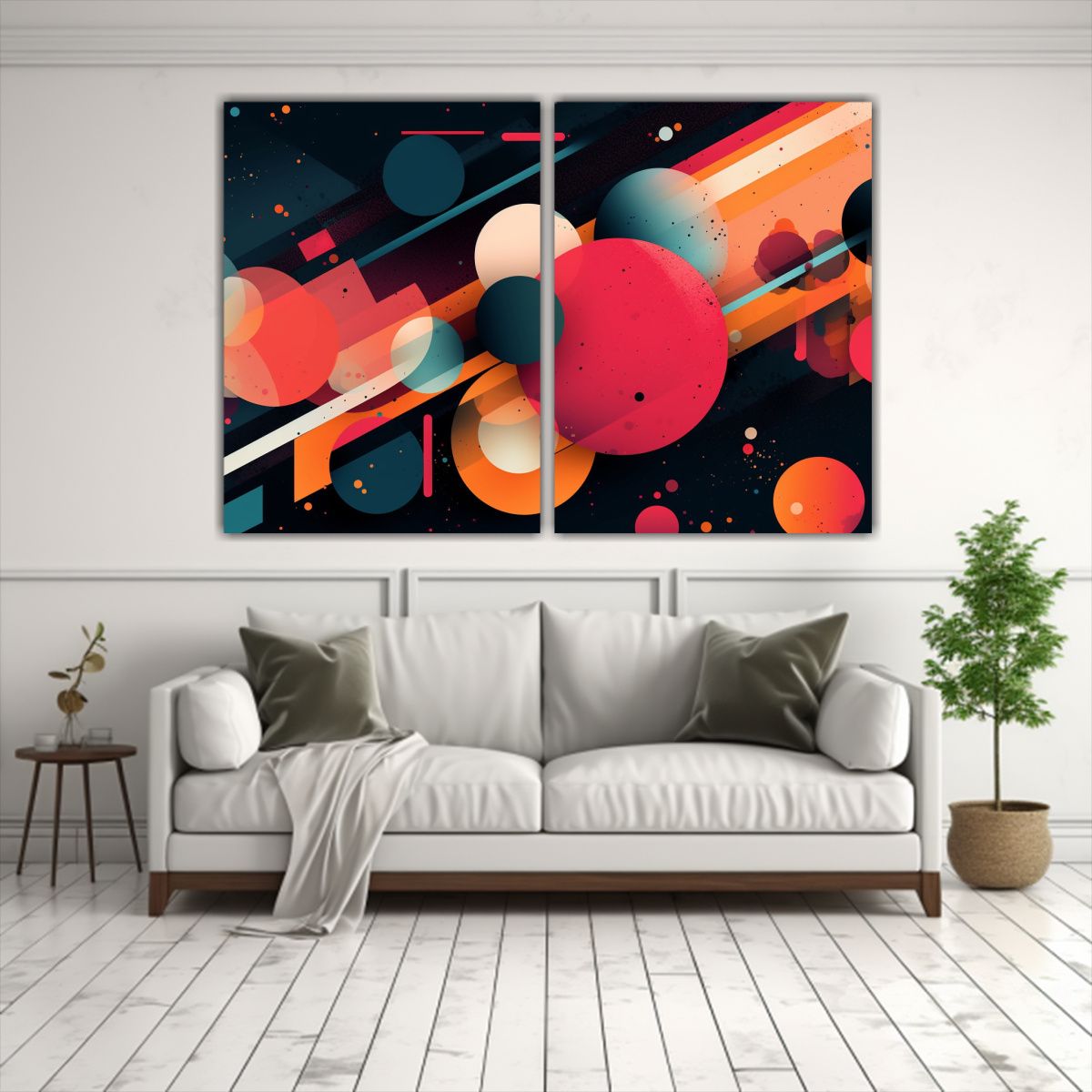 GENERICO - Díptico Abstracto En Lienzo Celebrando La 100x65 Cm