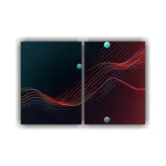 GENERICO - Pinturas Decorativas Con Líneas En Armonía De 100x75 Cm