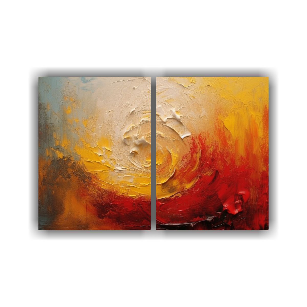 GENERICO - Díptico Vintage Combinación De Colores Dorado 100x75 Cm