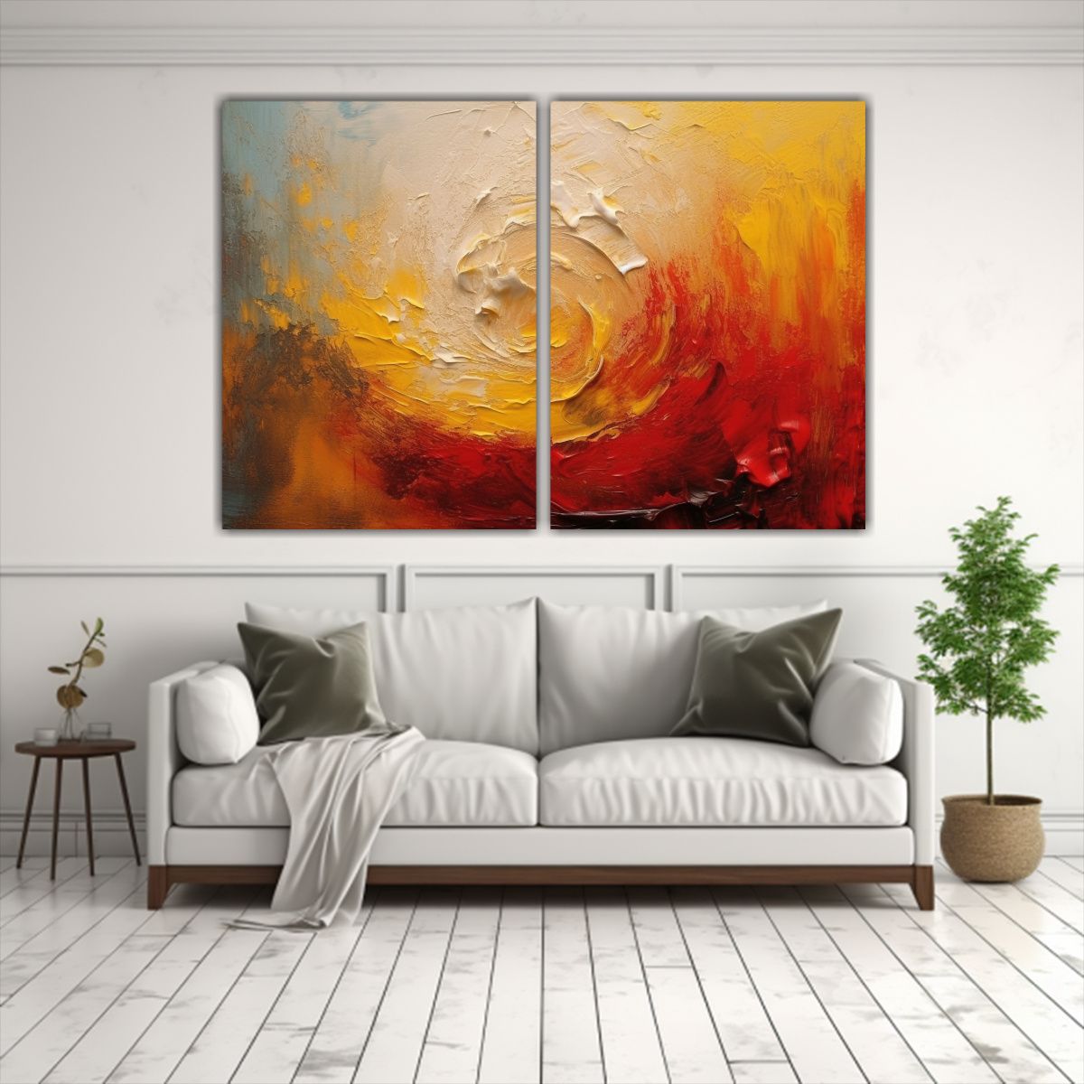 GENERICO - Díptico Vintage Combinación De Colores Dorado 100x75 Cm