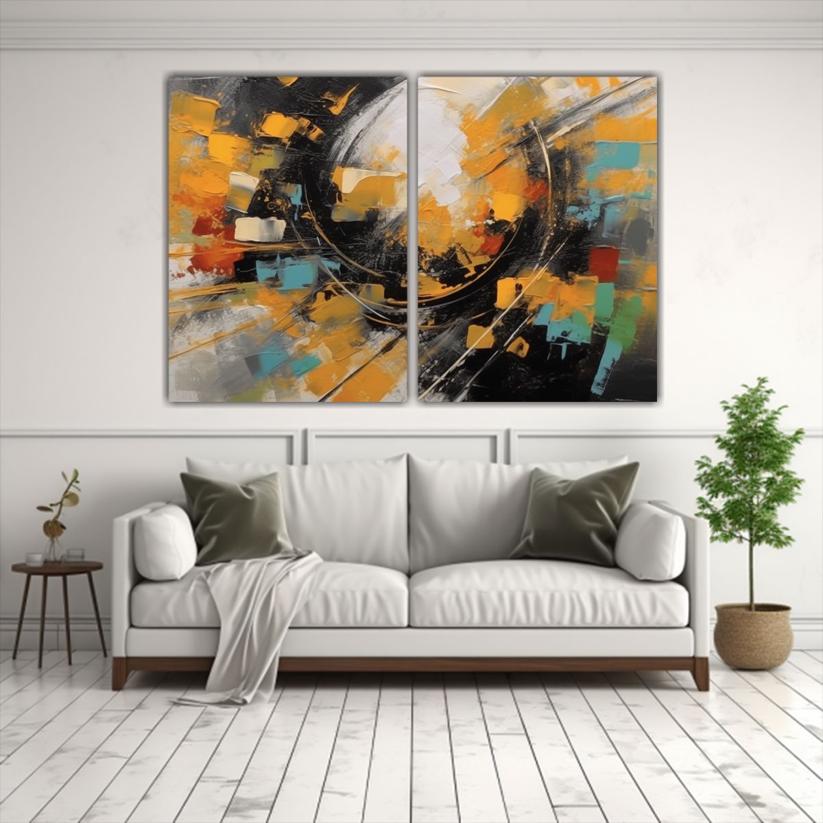 GENERICO - Cuadro Decorativo Económico Con Cuadroes En 100x65 Cm