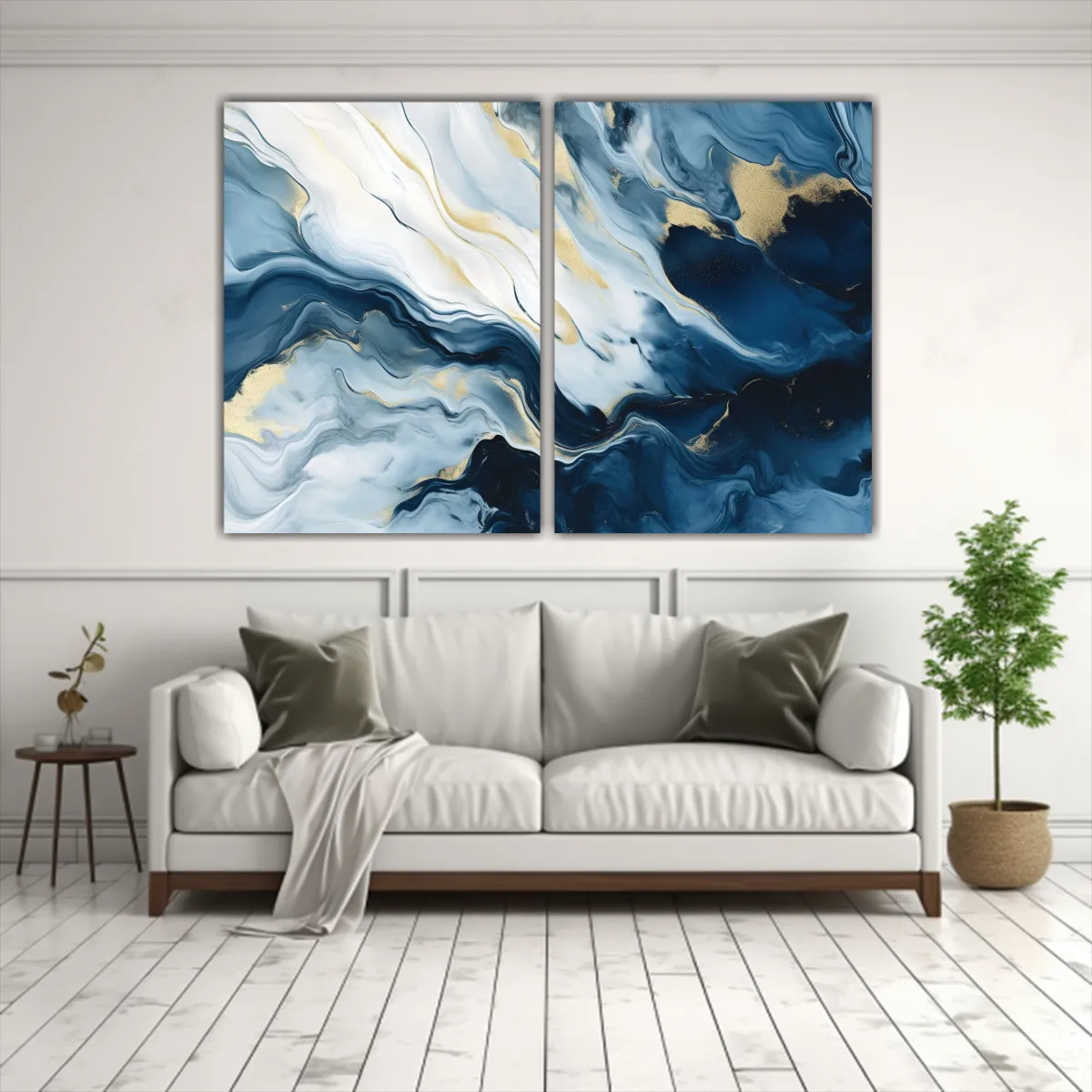 GENERICO - Arte Mármol Fluido Vibrante Con Estructura De 100x65 Cm