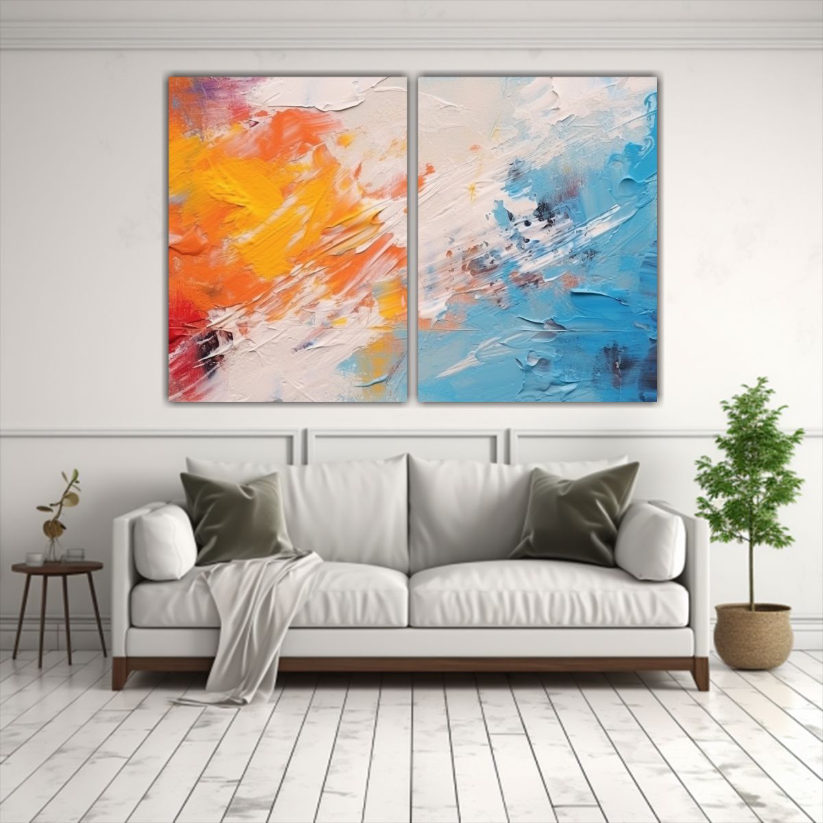 GENERICO - Cuadros Abstractos Con Textura Grunge En Bastidor 100x75 Cm