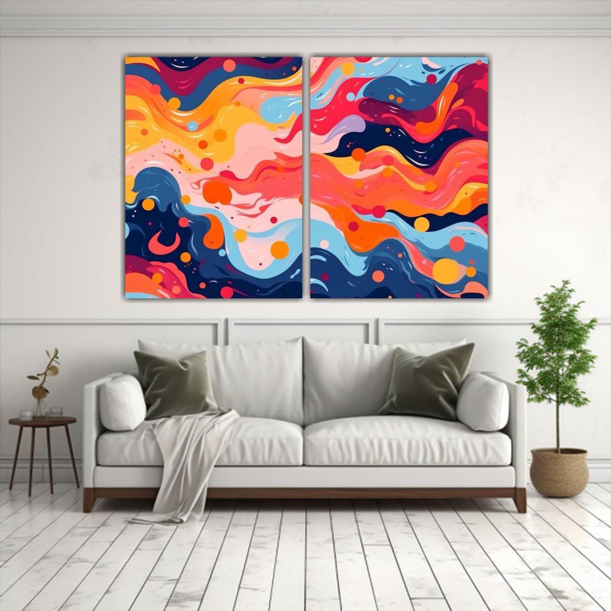 GENERICO - Cuadros Cuadro Regalo Cuadrados Arte Abstracto 100x75 Cm