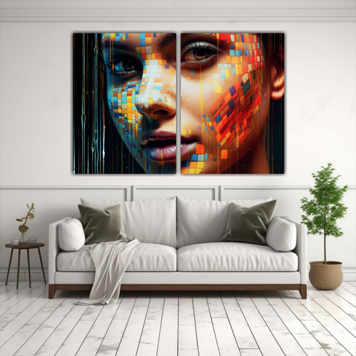GENERICO - Pinturas Decorativas En Tela Canvas Bello Glitch 100x65 Cm