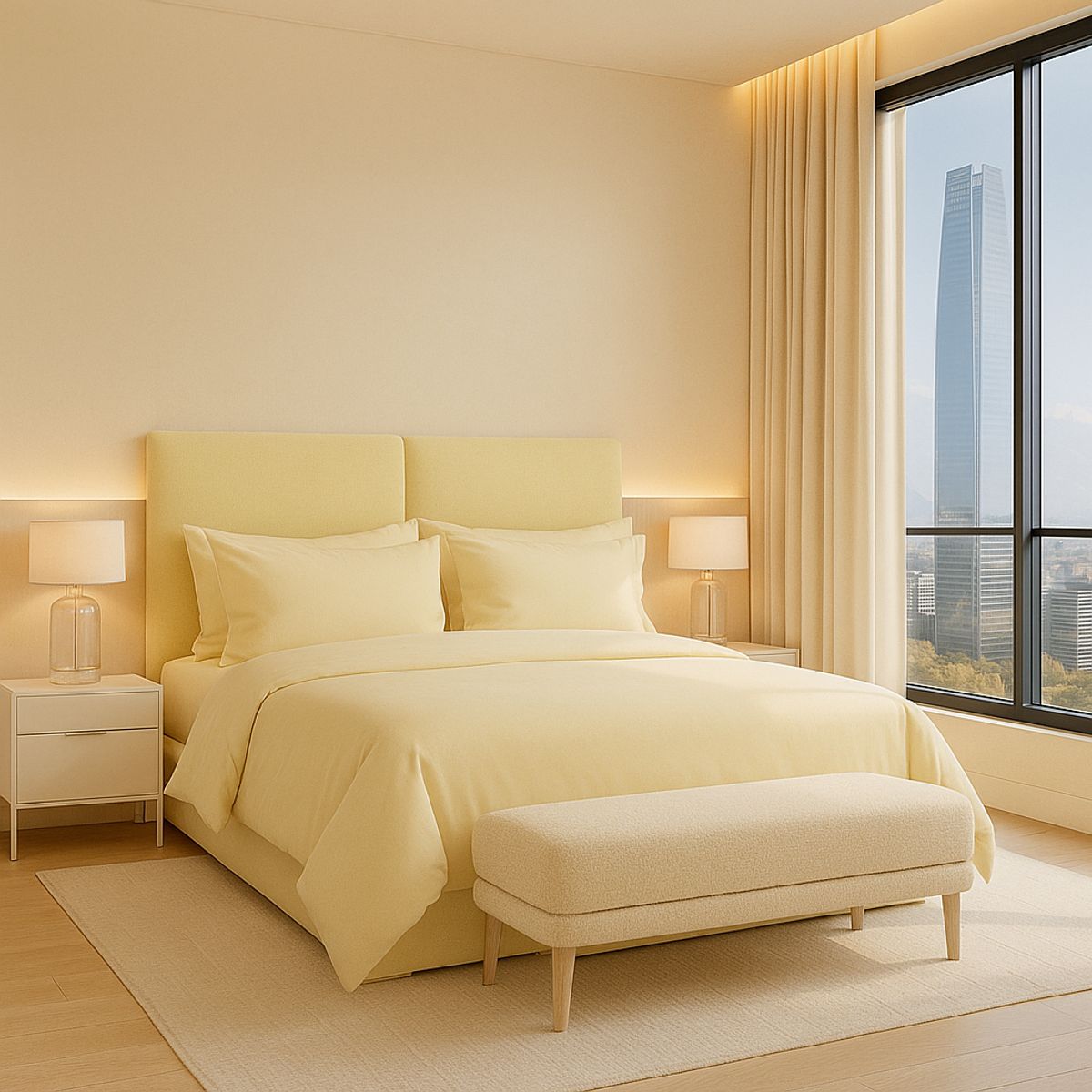 ARMONIA - Ropa de cama 2 plazas Signature 800 hilos color sólido