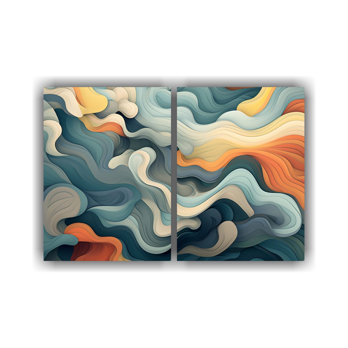 GENERICO - Diseño De Arte Abstracto Calmante Con Líneas 100x65 Cm