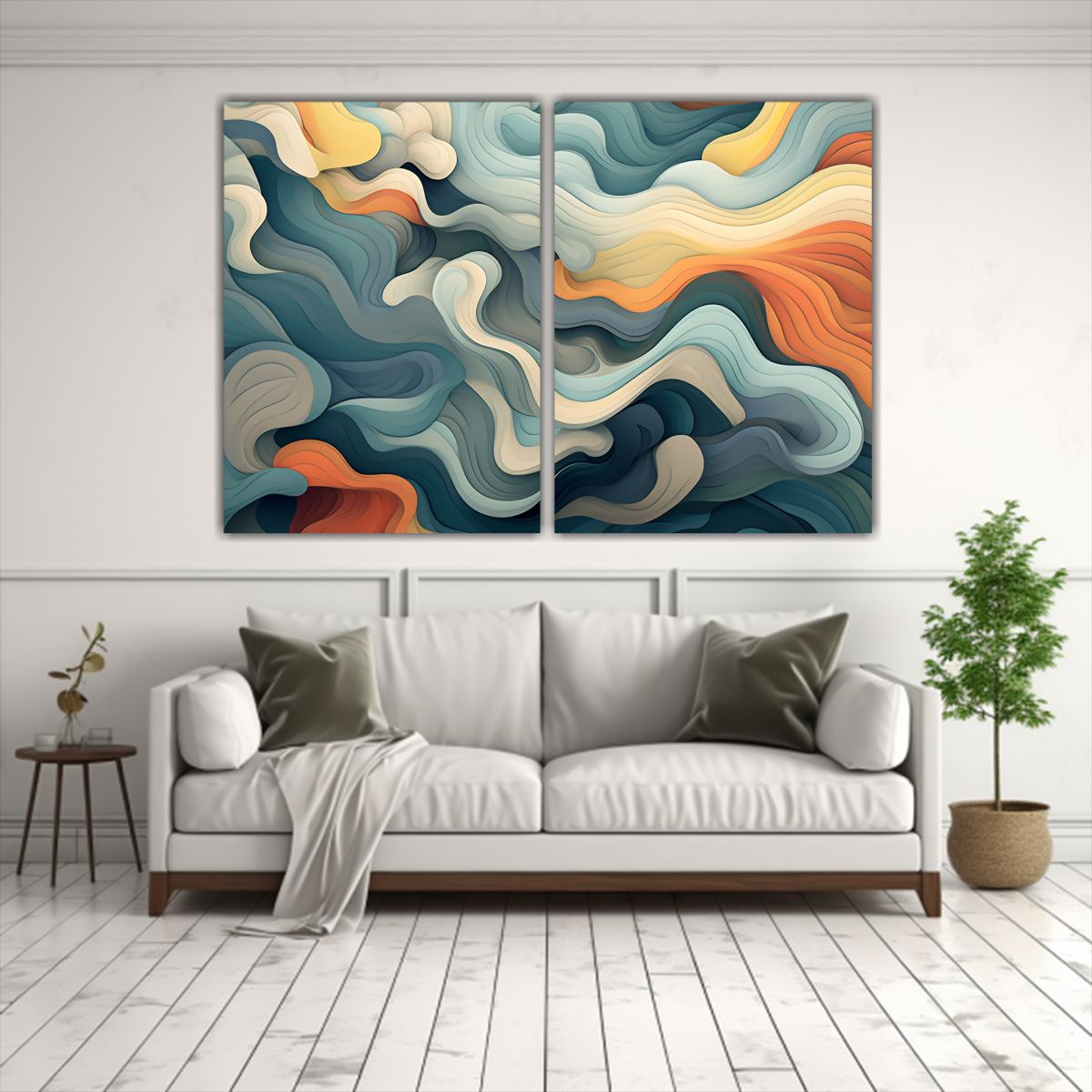 GENERICO - Diseño De Arte Abstracto Calmante Con Líneas 100x65 Cm