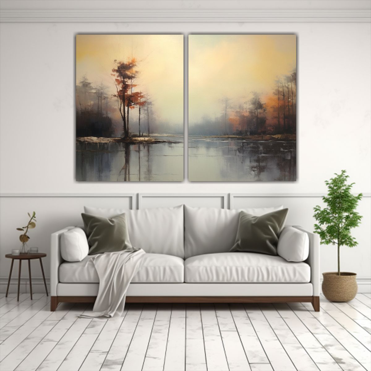 GENERICO - Paisaje Abstracto Vintage Mágico Con Horizonte 100x65 Cm