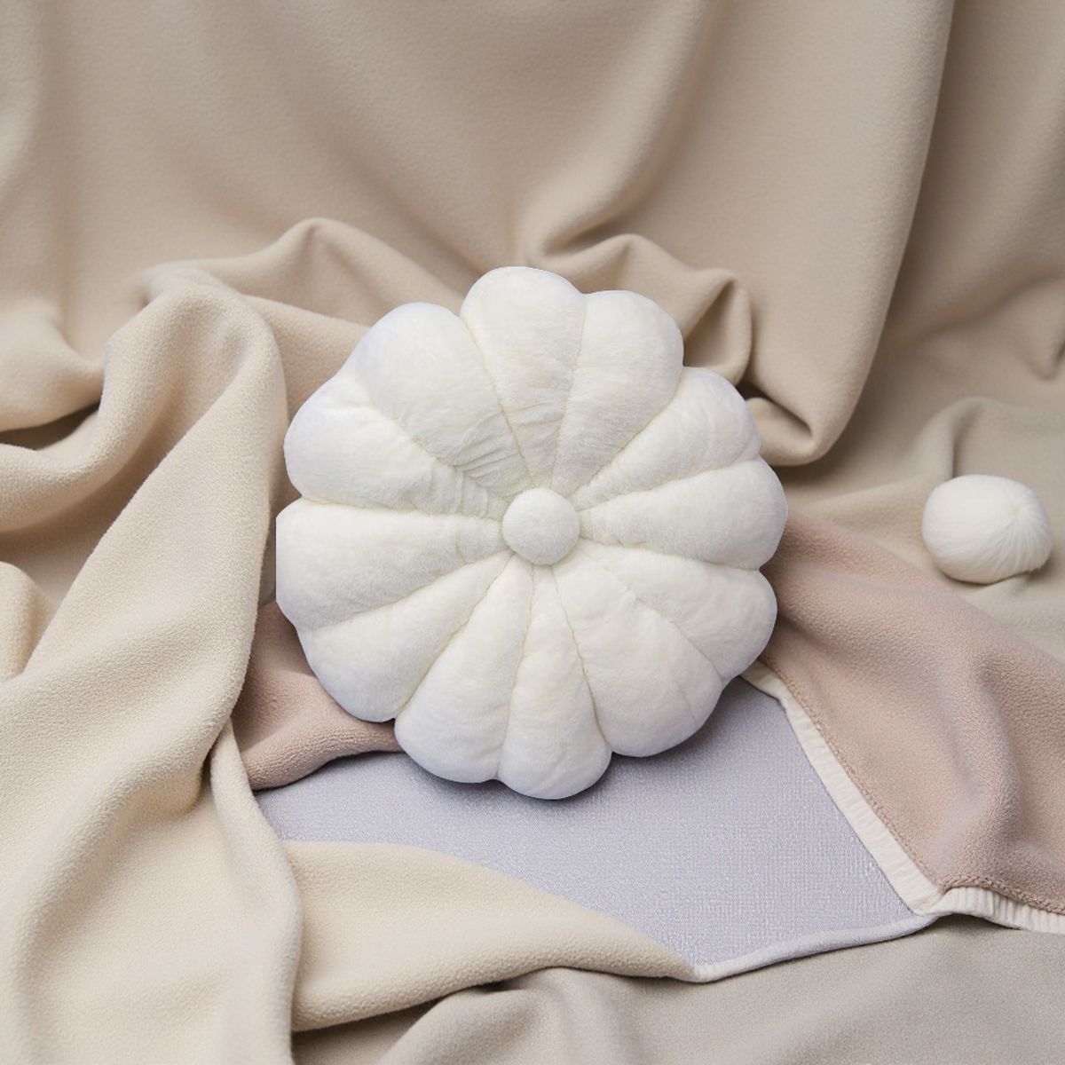 GENERICO - HERMOSOS COJINES DECORATIVOS REDONDOS DE FLOR O CALABAZAS