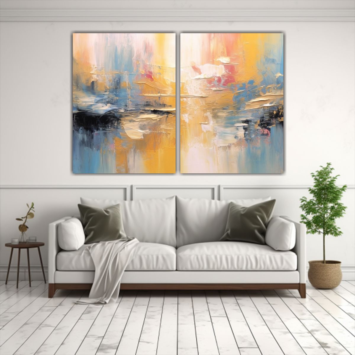 GENERICO - Cuadro Abstracto Intenso Pintura Colorida Con 100x75 Cm